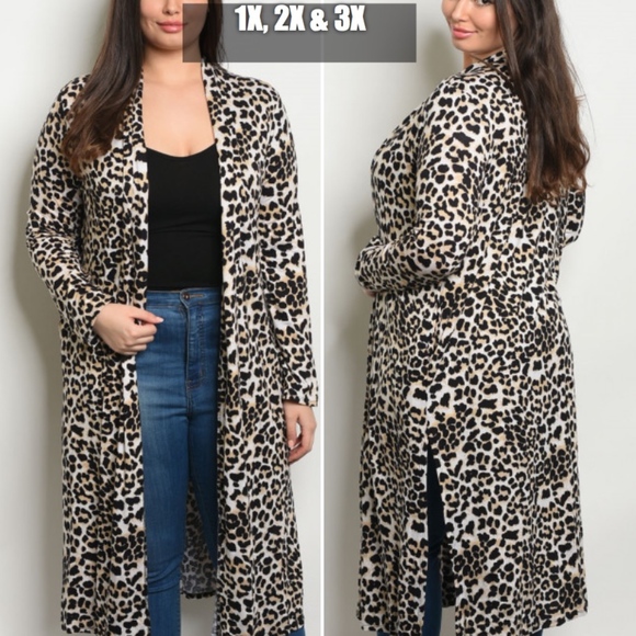 TREND SETTER DIVA BOUTIQUE Jackets & Blazers - LAST 1! 1X, LEOPARD CARDIGAN/ KIMONO STYLE